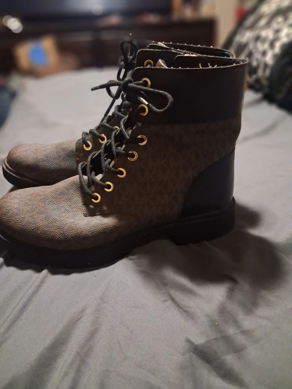 Michael Kors Logo Woman Lace-Up Combat boots Size 10